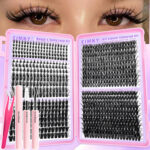 Cross-border European and American style thick false eyelashes 50D80D large capacity eyelash book set Asian mixed race eyelash wholesale - 1 box + glue + tweezers