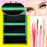 [TEMU Hot Sale] Wholesale 15-row 60D/80D/100D Cluster Eyelashes for Cross-border Europe and America - 6080100D15 Row + Glue + Tweezers