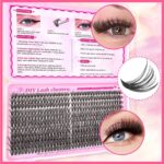 Eyelash Book/Cross-border Large Capacity Single Cluster False Eyelashes 9-16mm Natural Thick Style Eyelash Set - Pink Eyelash Book Horizontal 30P-22 Row