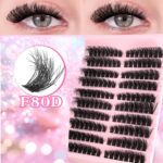 Cross-border trade false eyelashes 40D washboard large capacity 10 rows of cluster lashes DIY segmental欧美 eyelash wholesale - 80D with hair