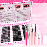 Segmented False Eyelash Kit Cluster 40D60D80D Fluffy Thick Curly Eyelash Extension Kit - 406080 Frizzy Hair + Glue + Tweezers + Remover