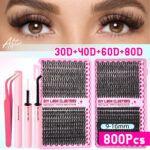 Amazon Best-Selling Asian False Eyelash Set, Wispy Lash Book, Cross-Border Eyelash for European and American Markets, Factory Wholesale - 40 Row Lash Book 30P+40P+60P+80P