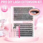 Cross-border European and American style false eyelash gift box, thick style, single cluster segmented eyelash set, eyelash book, factory wholesale - Set of 3