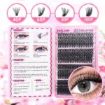 Eyelash Book/Cross-border Large Capacity Single Cluster False Eyelashes 9-16mm Natural Thick Style Eyelash Set - Pink Eyelash Book 46810-20 Rows