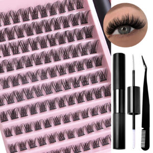 European and American cross-border bestseller large-capacity single-cluster false eyelash set, natural segmented cluster lashes for daily DIY lash extension