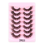 Cross-border bestseller European and American style false eyelashes 7 pairs set, thick, natural, curled, stable supply from cross-border source factory
