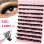 Cross-border large-capacity eyelash book DIY cluster lashes 9-16mm dense D curl 80D120D single cluster segmented eyelashes