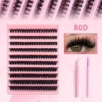 Cross-border bestseller, foreign trade single-cluster segmented DIY natural thick false eyelashes, large-capacity lash book, self-applied eyelashes