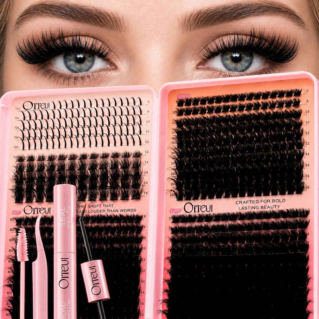 o1cn011gggig1pvyguiz5ss 2219025691847 0 cib.jpg SHEIN/Temu Hot Selling DIY Eyelash Book Glue Set 680PCS Cross-border In Stock Source Factory