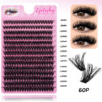 Hot-selling in Europe and America D-curve DIY single-cluster volume lashes large-capacity self-lash extension curly thick mixed-style false eyelashes wholesale