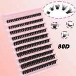 DIYlash Hot Melt 30D 40D 80D Ten Rows Mixed Cluster Segmented False Lashes Curled European and American Light and Natural