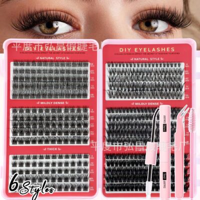 Cross-border bestseller, 6 styles DIY new large-capacity mixed lash book, thick and curled, 8-16mm, factory
