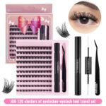 Cross-border 30P-100P Thick False Eyelashes Hot Melt Segmented Self-Lash Extension Amazon Wholesale Washboard Set