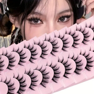 Large capacity pair of small devil internet celebrity cos comic false eyelashes, whole strip black stem, supportive, wholesale, Qingdao eye tail
