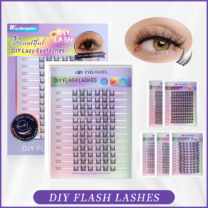 Light European-American style single-cluster false eyelashes, Asian-friendly, camera-ready, bold look, dense, segmented, curly, fluffy, plush texture, D-curl