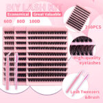 Cross-border TEMU Amazon DIY Eyelash Extension 80D Cluster D-Curl Mixed False Eyelash Tool Set