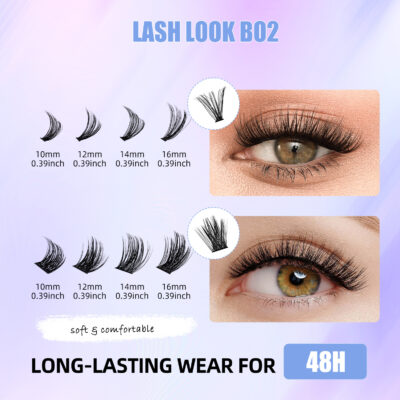 Cross-border DIY segmented false eyelashes, thick and natural for Amazon Europe/America, single-cluster lash extensions 30D40D