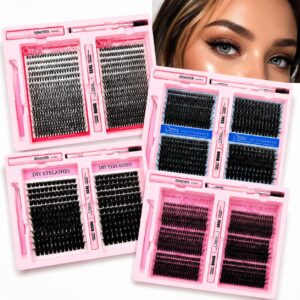 Pingdu source factory DIY cross-border self-lamination segmented simulation natural thick curly false eyelash glue set