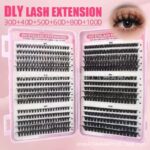 Cross-border DIY segmented eyelash book set, natural thick and curly, self-lashing cluster lashes, 32 rows, large capacity false eyelashes