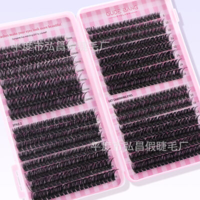 Eyelash book single cluster DIY false eyelashes 8-16mm 640 clusters 50+60+80D flower lashes handmade curled