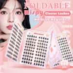 Large Capacity No-Glue False Eyelashes Fox Style Self-Application Segmented Clumps Sunflower Fishtail Lazy Person Lash Book for Beginners