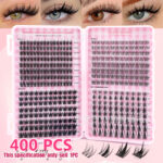Cross-border bestseller large capacity 400 cluster lash book wheat spike pure wild autumn maple leaf three-piece fishtail mixed dense segmented