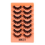 European and American cross-border bestseller, European and American style false eyelashes, 7 pairs, thick, natural, curled, artificial fiber eyelashes