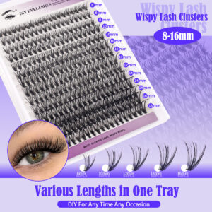 European and American cross-border dense large-volume 280 clusters D-curve DIY eyelashes segmented single-cluster lash extension wholesale