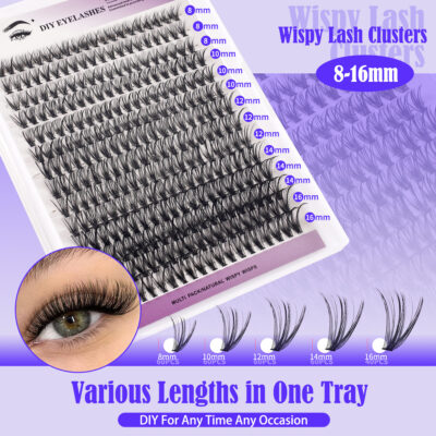European and American cross-border dense large-volume 280 clusters D-curve DIY eyelashes segmented single-cluster lash extension wholesale