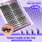 European and American cross-border new style 168 clusters of slanted flying single cluster flower lashes, natural and soft, self-applied segmented DIY lash kit