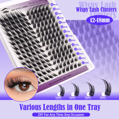 European and American cross-border new style 168 clusters of slanted flying single cluster flower lashes, natural and soft, self-applied segmented DIY lash kit