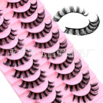10 pairs one-piece European and American cross-border style false eyelashes, simple, natural, three-dimensional, stable supply from source factory