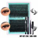 Cross-border new DIY segment eyelashes false eyelashes 100D large capacity D-curve messy thick curly realistic eyelashes