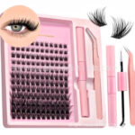 Cross-border European and American DIY eyelash book large capacity 30D40D mixed thick curly cluster segment false eyelash set