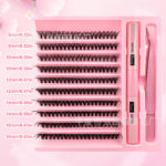 European and American cross-border bestseller false eyelash set 50D/80D/100D single cluster segmented 3D eyelashes wild fluffy
