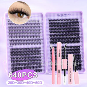 Cross-border bestseller 20D/30D/40D/50D 640 clusters lash book large capacity false eyelashes D curl source factory
