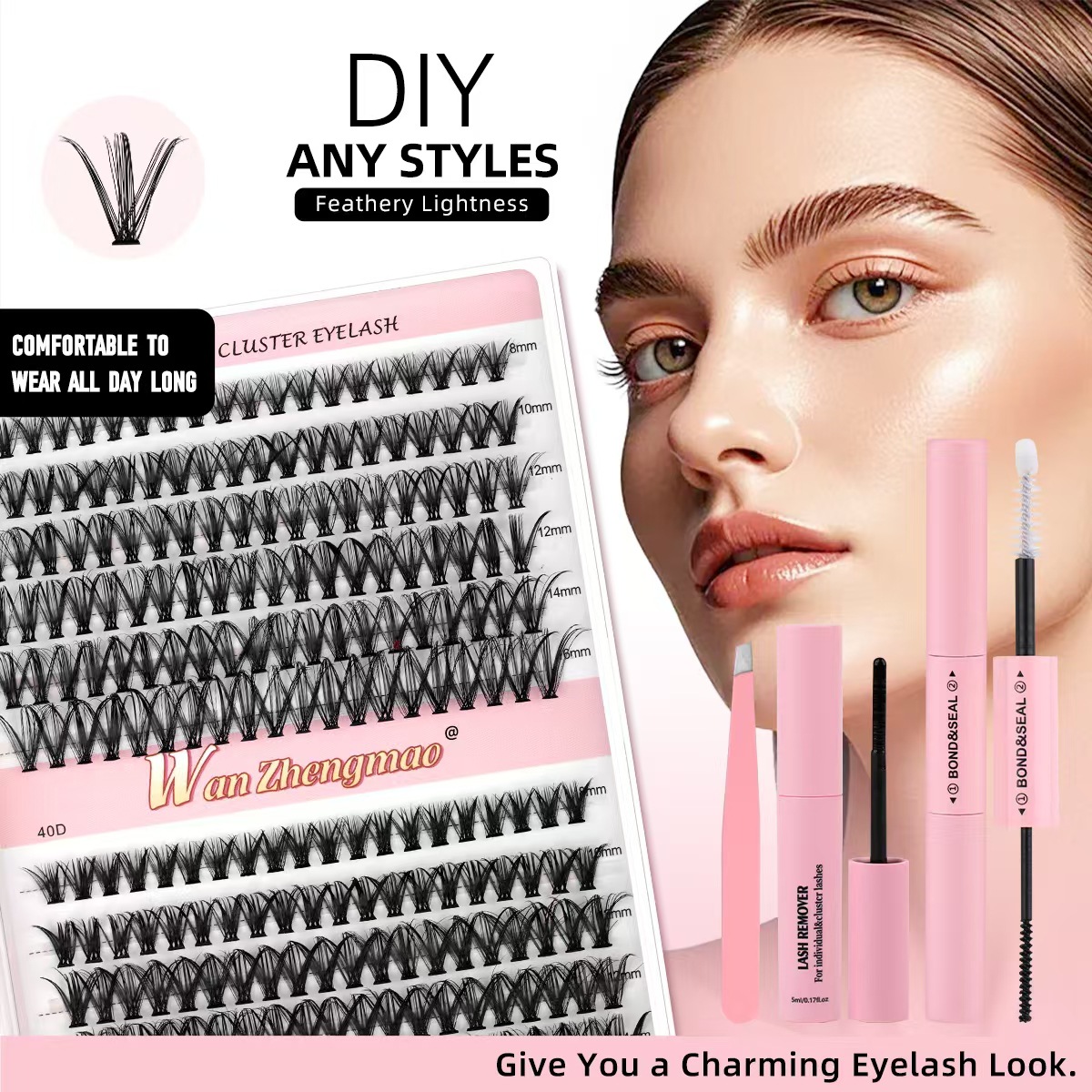 o1cn0178p75m2eebyjngma6 2215841308713 0 cib.jpg DIY Segmented False Lashes 12 Rows Large Capacity Set False Lashes 30D40D Combination Hot Melt False Lash Kit