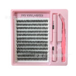 EU-US Cross-Border Best-Selling False Eyelashes 30D 40D 50D Segmented Hot-Melt Flare Lash Set 200 Clusters Voluminous 3D DIY