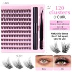 European and American cross-border bestseller large-capacity single-cluster false eyelash set, natural segmented cluster lashes for daily DIY lash extension