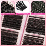 Cross-border bestseller 80D/100D mixed 32-row lash book false eyelashes factory stable supply cluster lashes