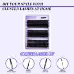 3D European and American cross-border 300 clusters high-volume thick D-curve false eyelash set natural curly DIY segmented eyelashes
