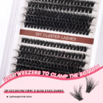Export-style dense 3D fluffy set segmented false eyelashes, European and American dense curly comfortable segmented cluster lash set
