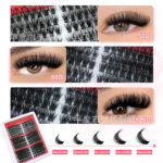 Amazon cross-border DIY single-cluster false eyelashes 50D+80D+120D mixed 250 clusters curly false eyelashes