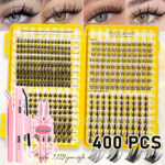 Amazon Cross-Border Best-Selling False Eyelash Set, Wheat Spike Pure Wild Autumn Maple Leaf Triple Fishtail, Large Capacity Hot Melt Cluster Lashes
