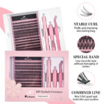 Cross-border best-selling DIY segment false eyelash kit with dual-head glue, large capacity single-cluster false eyelashes, gift box design