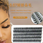 Cross-border hot-selling factory direct 5-row hot-melt cluster lashes 10P 20P 30P 40P eyelash extensions single cluster lashes for upper eyelid