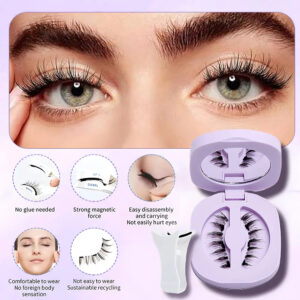 New cross-border fox-style magnetic eyelashes, natural born-feel soft magnetic lashes, integrated box, reusable