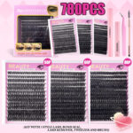 Cross-border DIY segmental cluster lashes, 3 styles, thick mixed pack, large capacity lash book, family set