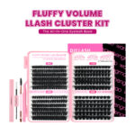 European and American cross-border false eyelash book large capacity Amazon mixed single cluster segmented flower eyelashes Middle East eyelashes with glue