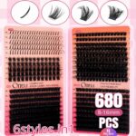SHEIN/Temu Hot Selling DIY Eyelash Book Glue Set 680PCS Cross-border In Stock Source Factory